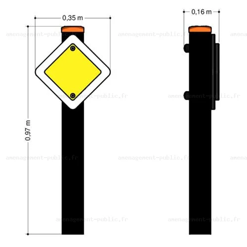 Panneau de circulation Route prioritaire pour circuits et parcours enfants